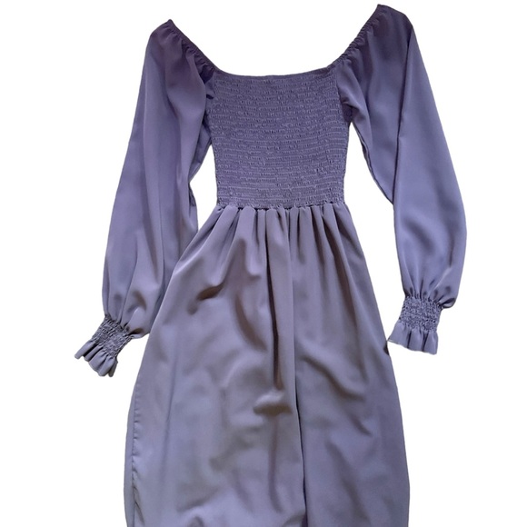 Blue Anna-Kaci Long Sleeve Square Neck Dress Size Small - Picture 6 of 11
